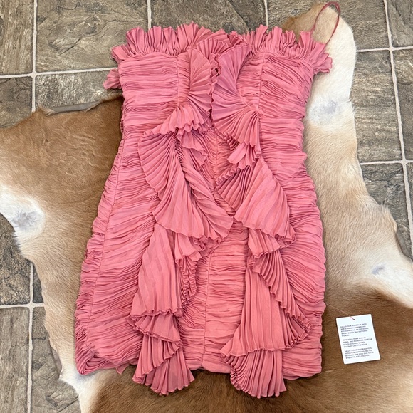 ASOS Pink Strapless Ruffle Dress - Picture 5 of 7